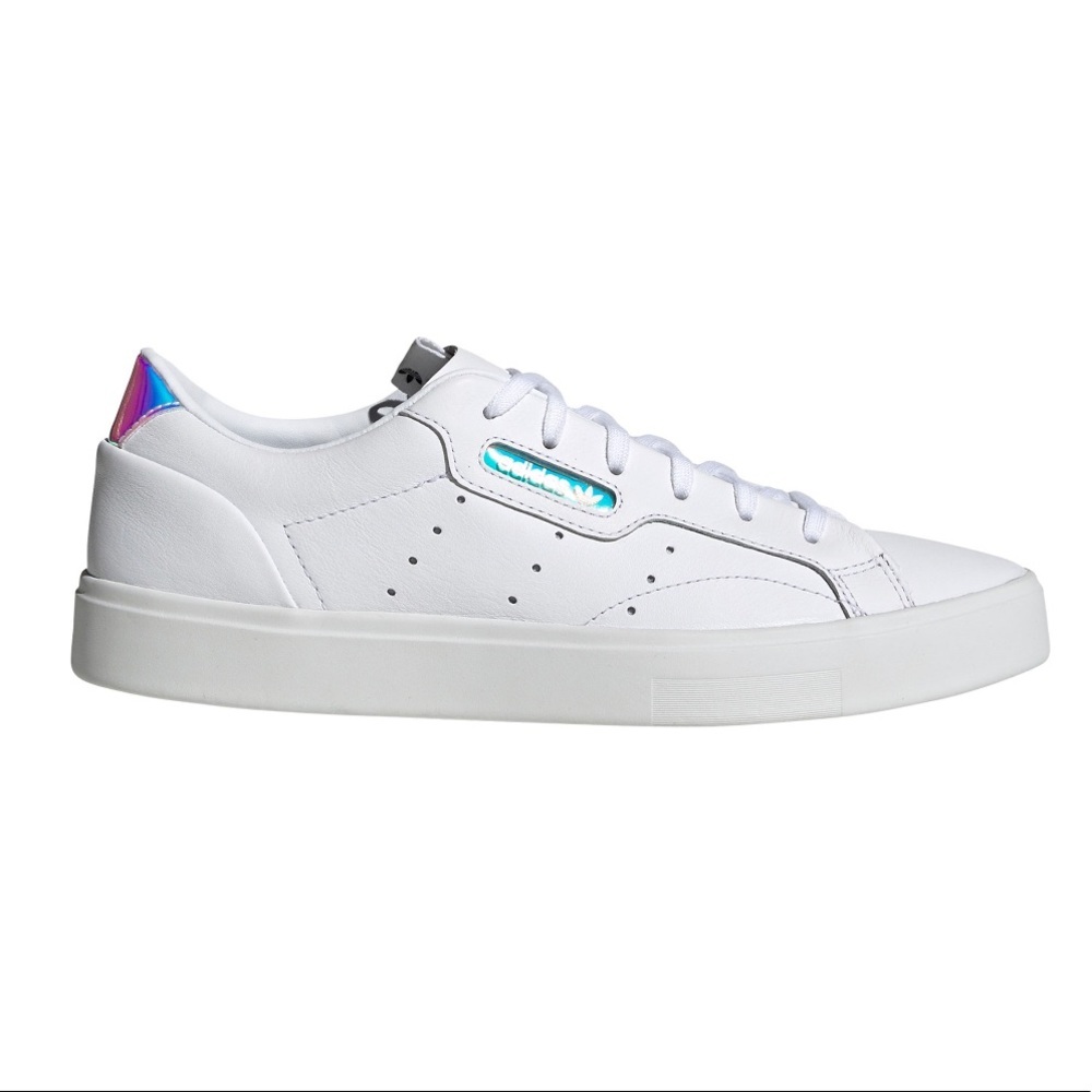 Adidas Sleek White Leather Sneakers - Picture 3 of 11